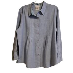 TwoTwenty 100% Cotton Blue Button-Up Shirt – Pleated Detailing, Quality